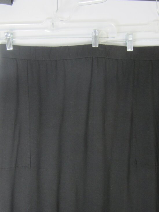 Eileen Fisher Midi Skirt Plus Size 3X Black Knit Stretch Tencel Stretch FLAW - Picture 8 of 9